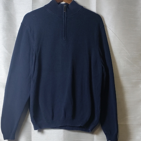 Eddie‎ Bauer Blue Zip Up Sweater with Mock Neck - Picture 1 of 8